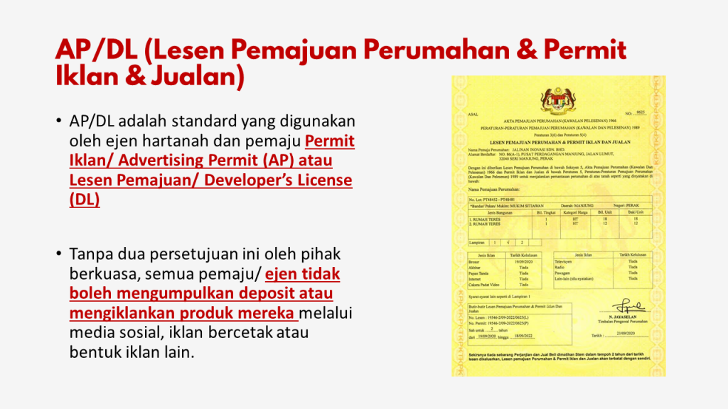 Lesen Pemajuan Perumahan & Permit Iklan & Jualan - Pemaju Perumahan